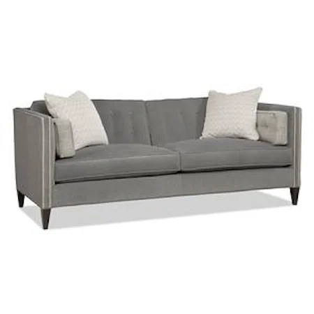 Contemporary Two Over Two Sofa with Nailhead Trim